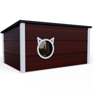 DUŻA OCIEPLONA BUDA BUDKA DOMEK SCHRONIENIE DLA KOTA KOTÓW + KURTYNA kol.7